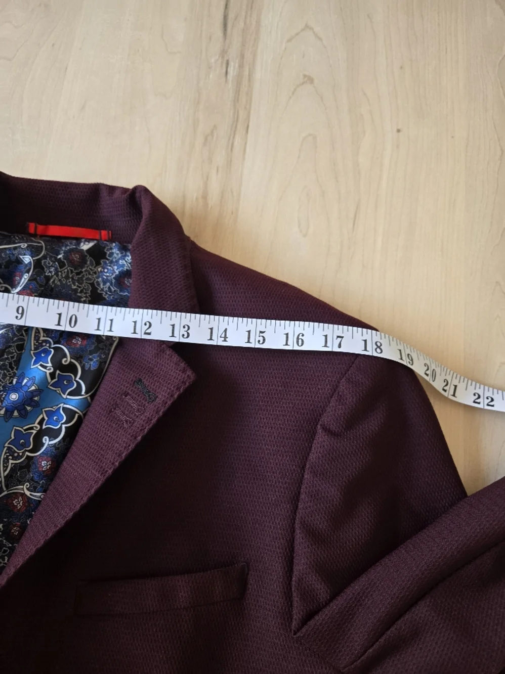 AU NOIR Burgundy Single-Breasted Blazer - damage - Picture 10 of 13